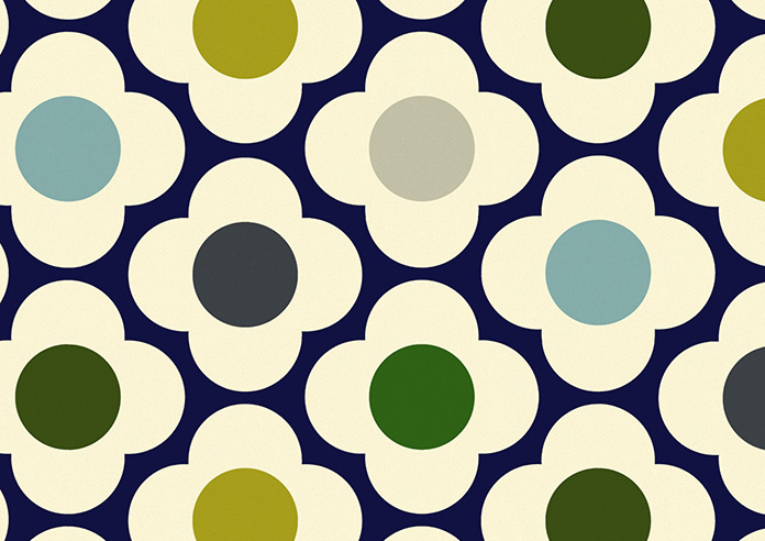 Orla Kiely Spot Flower, Blue Multi - Twist&Fit Roman Blind - Image 8